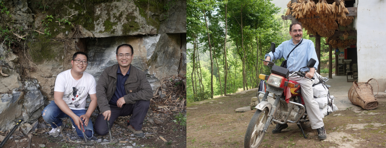 paléontologue sur le terrain - Chine Shaanxi